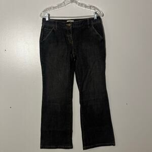 Ann Taylor Loft Petites Trouser Leg Slim Bootcut Dark Denim Jeans Womans Size 4P
